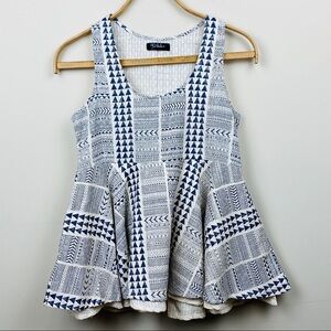 RD + Kokio || Aztec Design Double Peplum Blouse